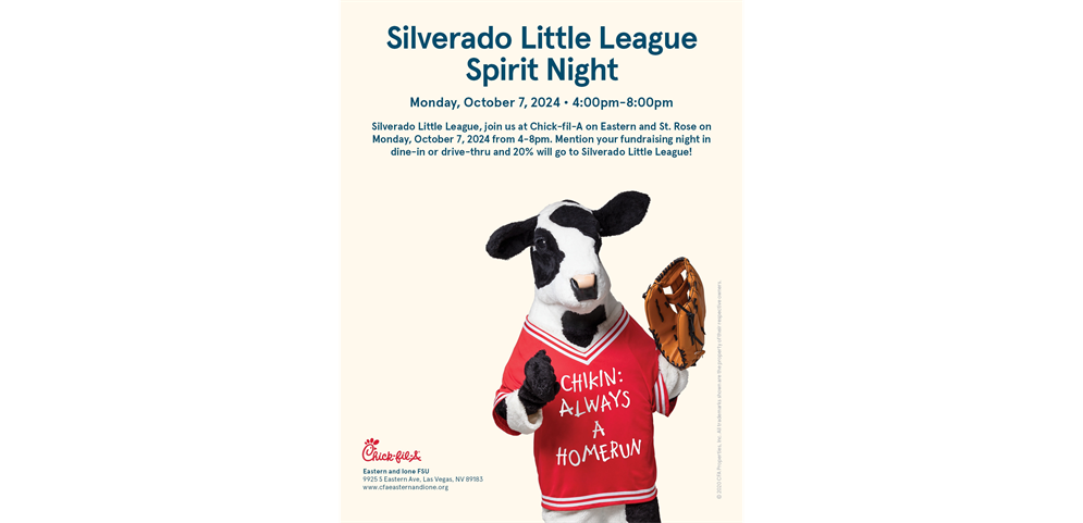 Silverado Little League Spirit Night Oct. 7